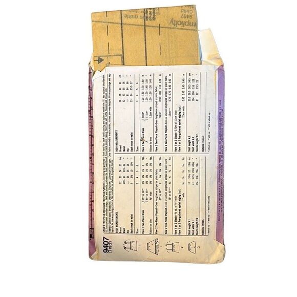 Vintage Simplicity 9407 Child's Dress & Playsuit Sewing Pattern Size 4 Uncut (19 - Picture 3 of 3